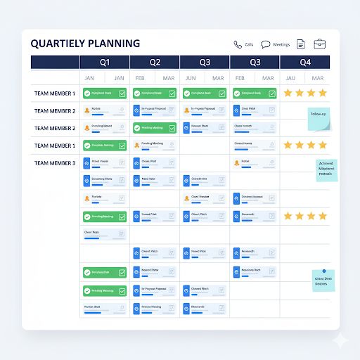 ניהול תוכנית מכירות רבעונית