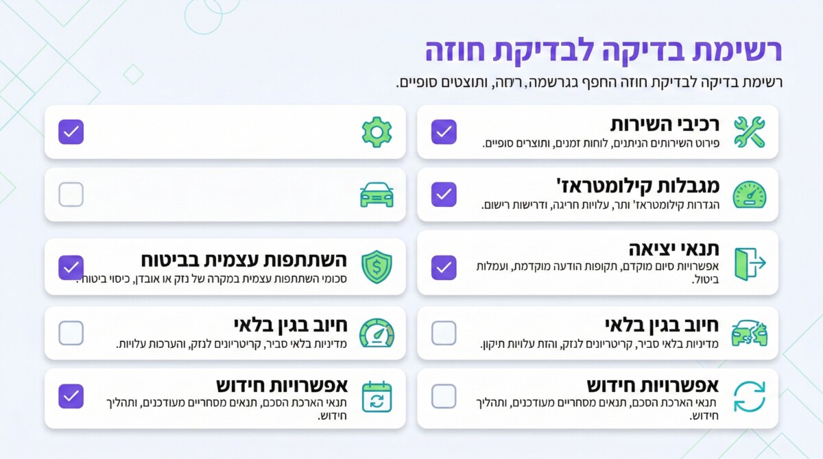 צ'ק ליסט לבדיקת חוזה ליסינג תפעולי לעסקים
