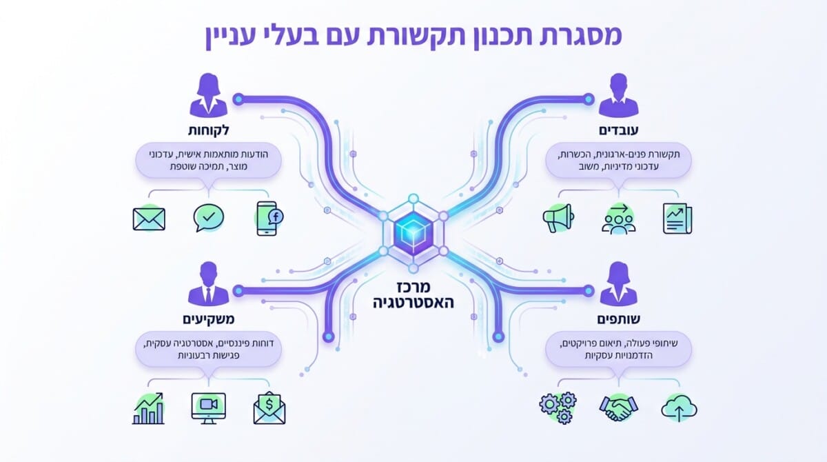 בניית תכנית תקשורת מותאמת לבעלי עניין בארגון - תרשים תהליך