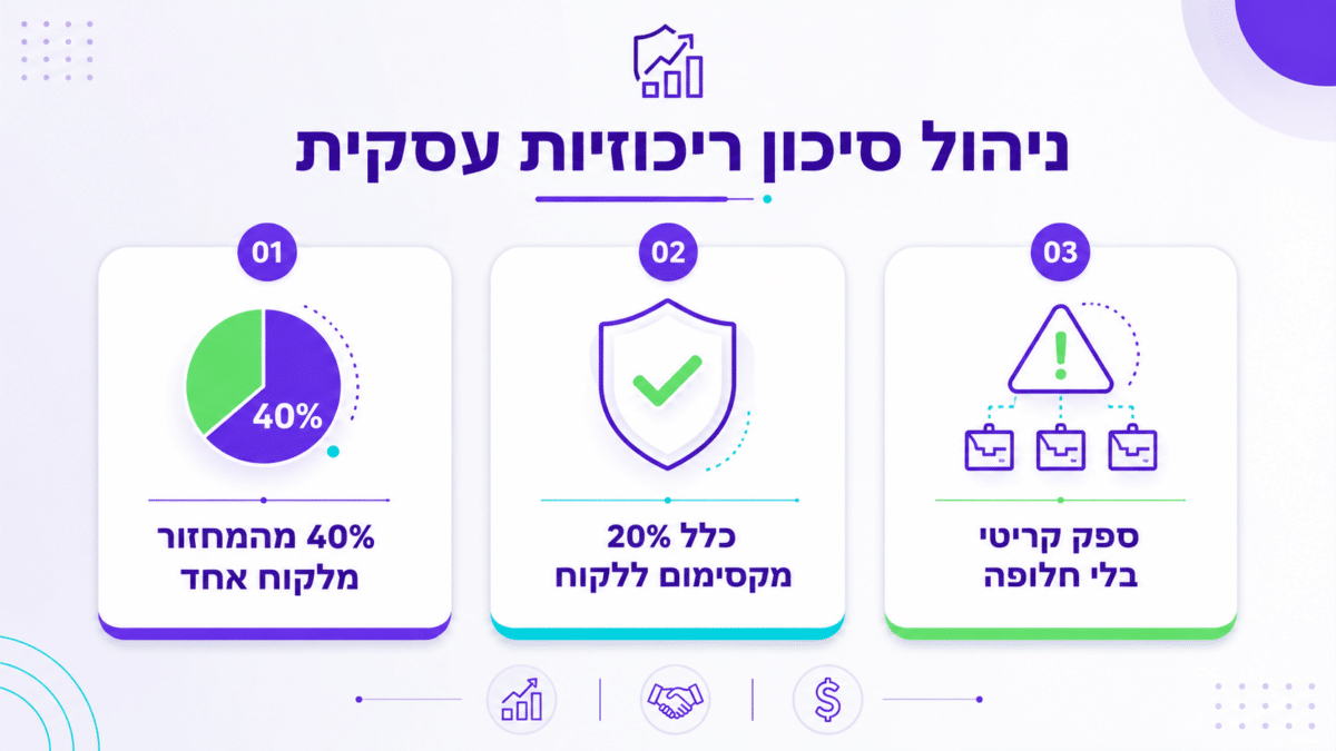תרשים המציג את הסיכון בריכוזיות לקוחות וספקים עבור עסק קטן ובינוני